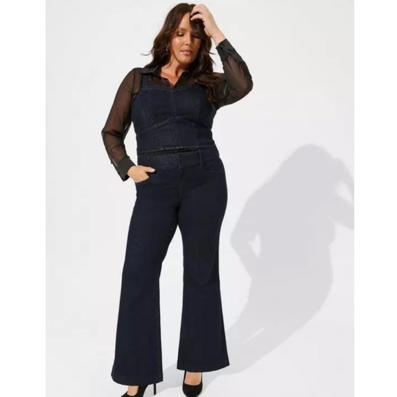 Torrid Cropped Denim Corset Top 4X - Picture 3 of 13